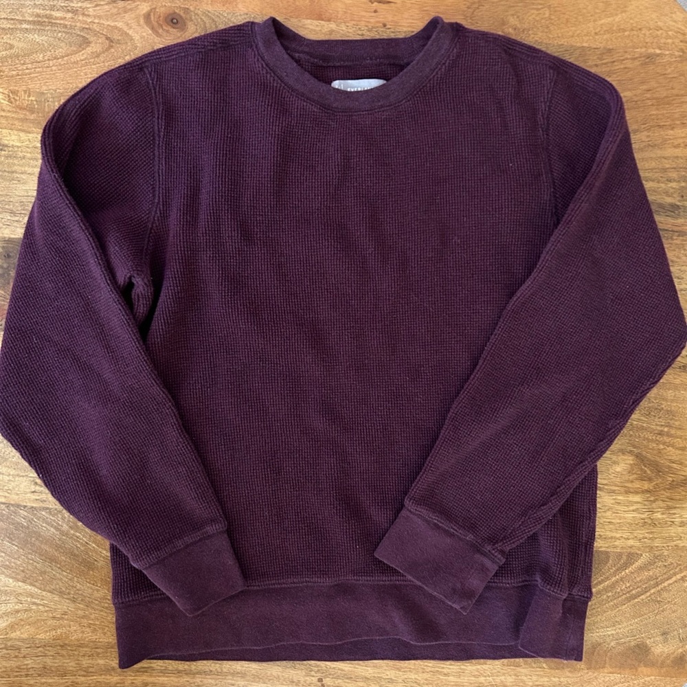 Everlane Men's Waffle Knit Long Sleeve Crew Fall Top